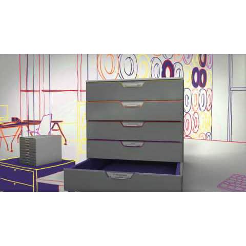 Cassettiera in plastica di alta qualità VARICOLOR® Durable 5 cassetti 7605-27